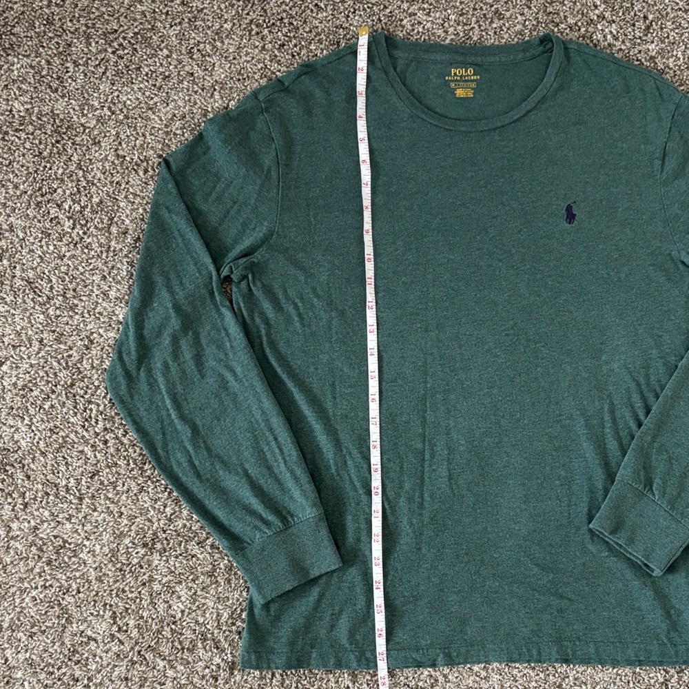 Polo by Ralph Lauren Men's Forest Green Long Sleeve Tee 100% Cotton Size M - Picture 6 of 13